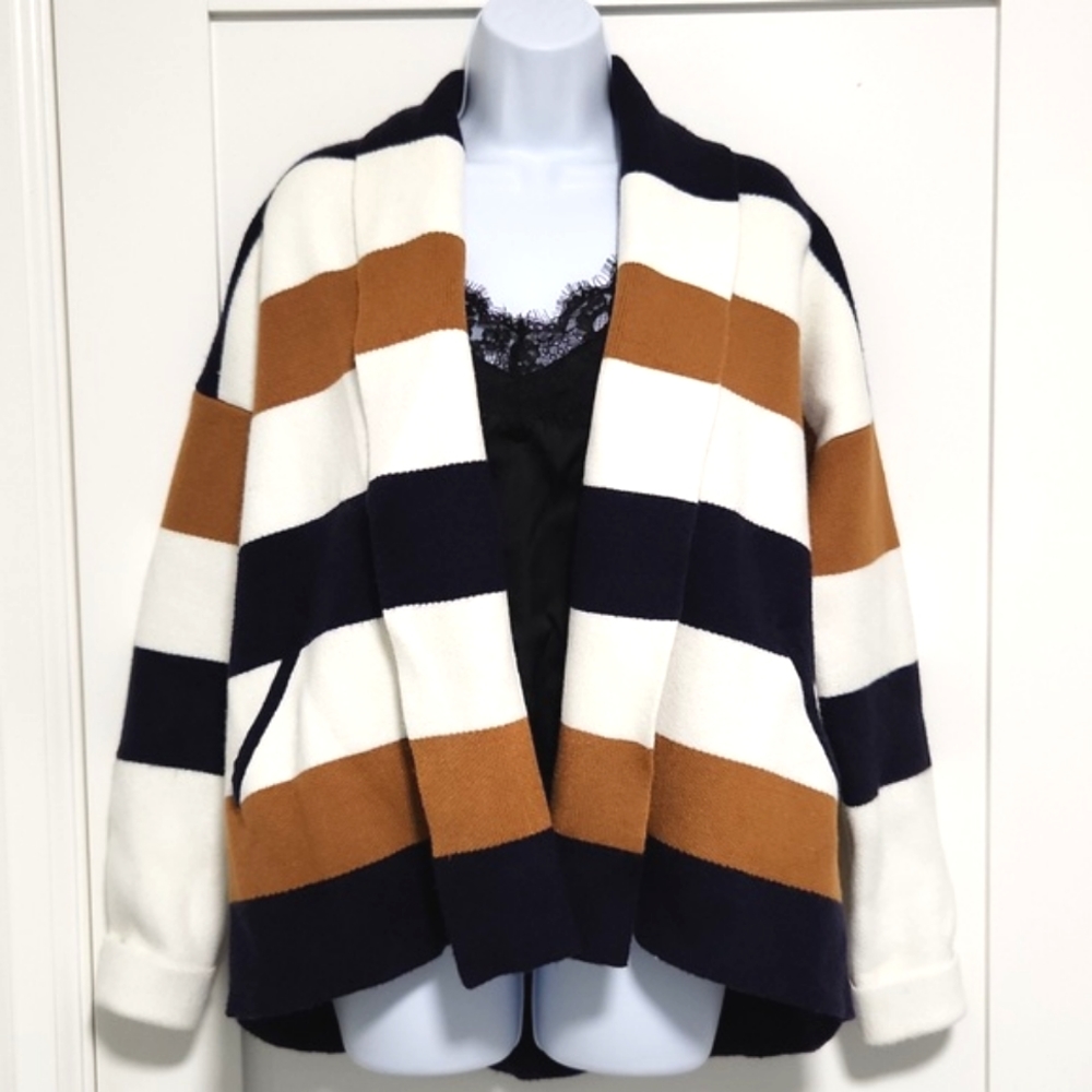 Vici | Fate Pocketed Striped Cardigan
